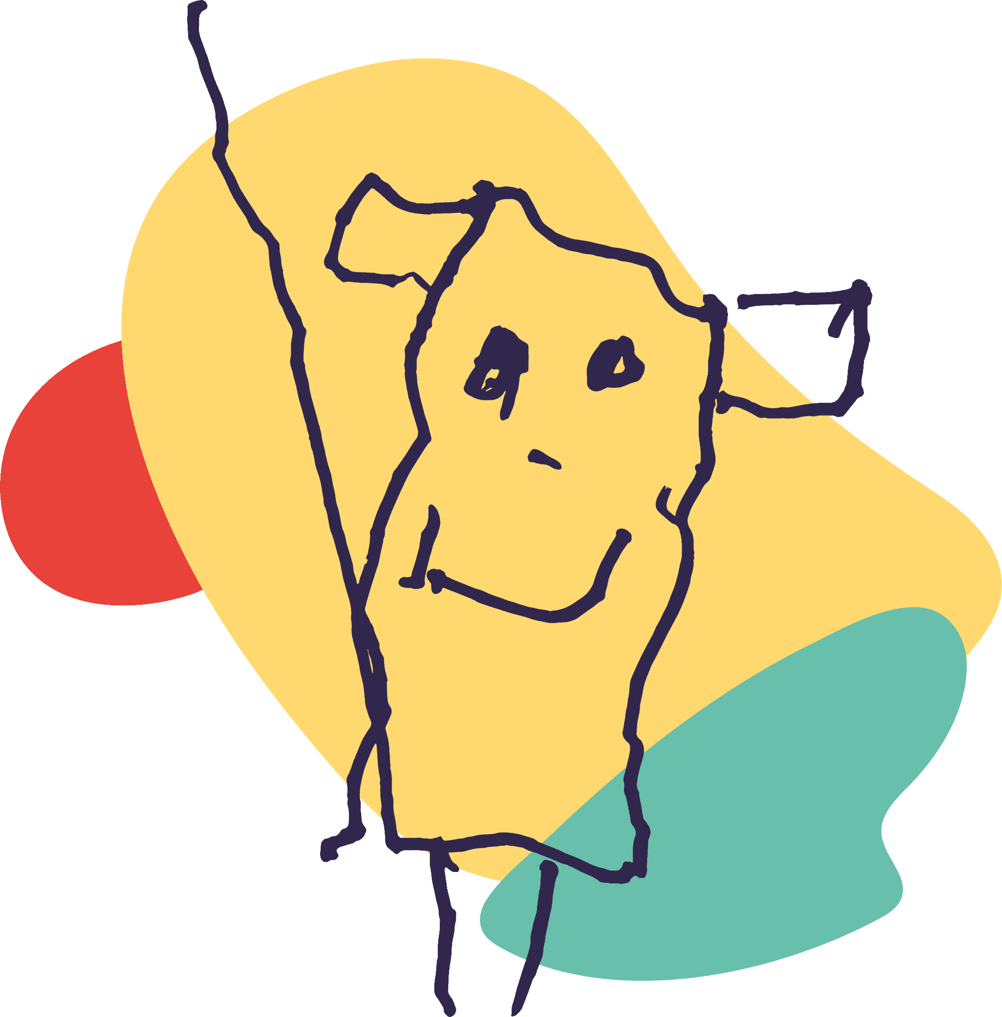 Kindertekening van een koe